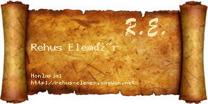 Rehus Elemér névjegykártya